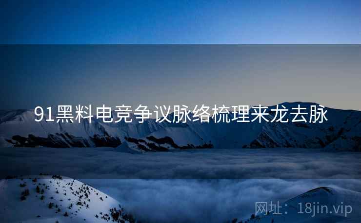 91黑料电竞争议脉络梳理来龙去脉
