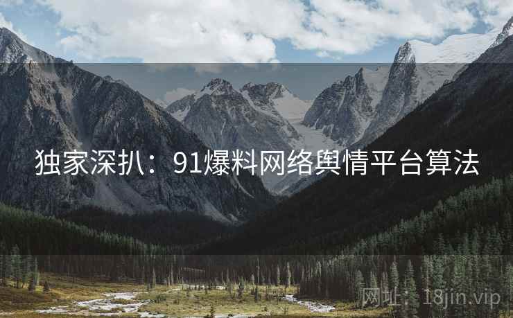 独家深扒：91爆料网络舆情平台算法