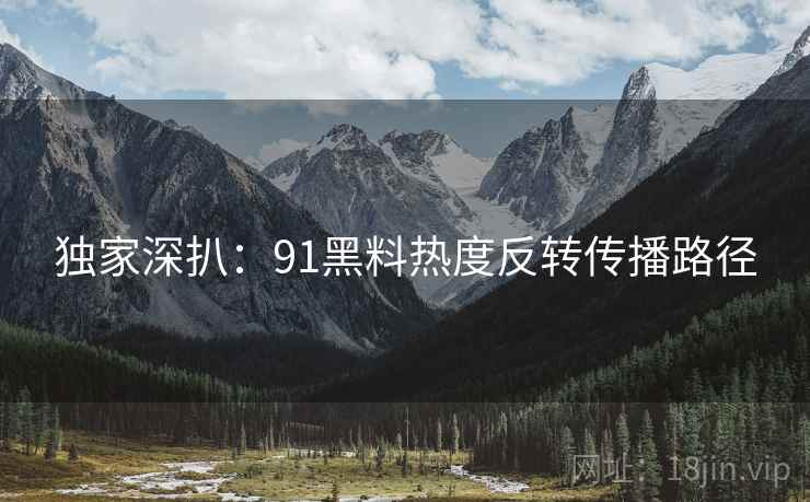 独家深扒：91黑料热度反转传播路径