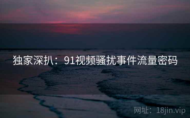 独家深扒：91视频骚扰事件流量密码