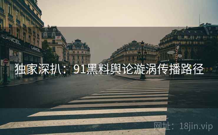 独家深扒：91黑料舆论漩涡传播路径