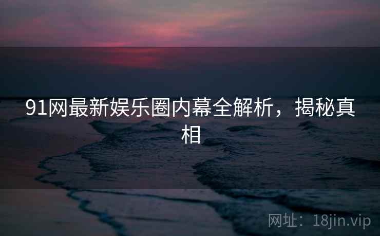 91网最新娱乐圈内幕全解析,揭秘真相