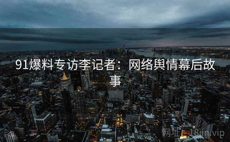 91爆料专访李记者：网络舆情幕后故事