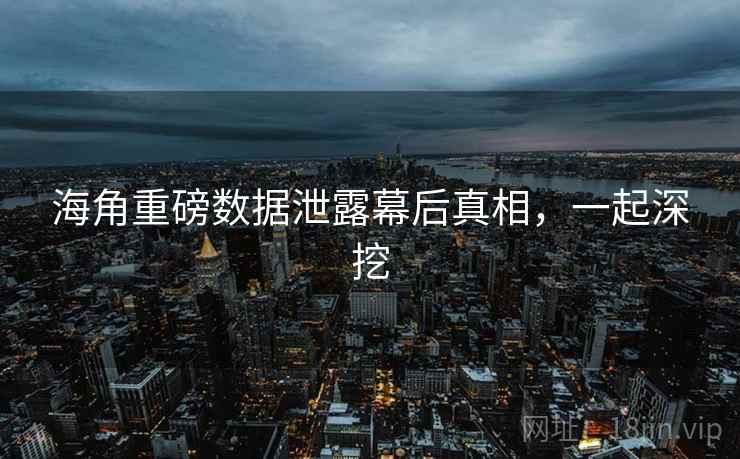 海角重磅数据泄露幕后真相，一起深挖